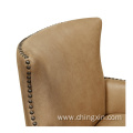 Wholesale Nail Head Light Brown PU Chair